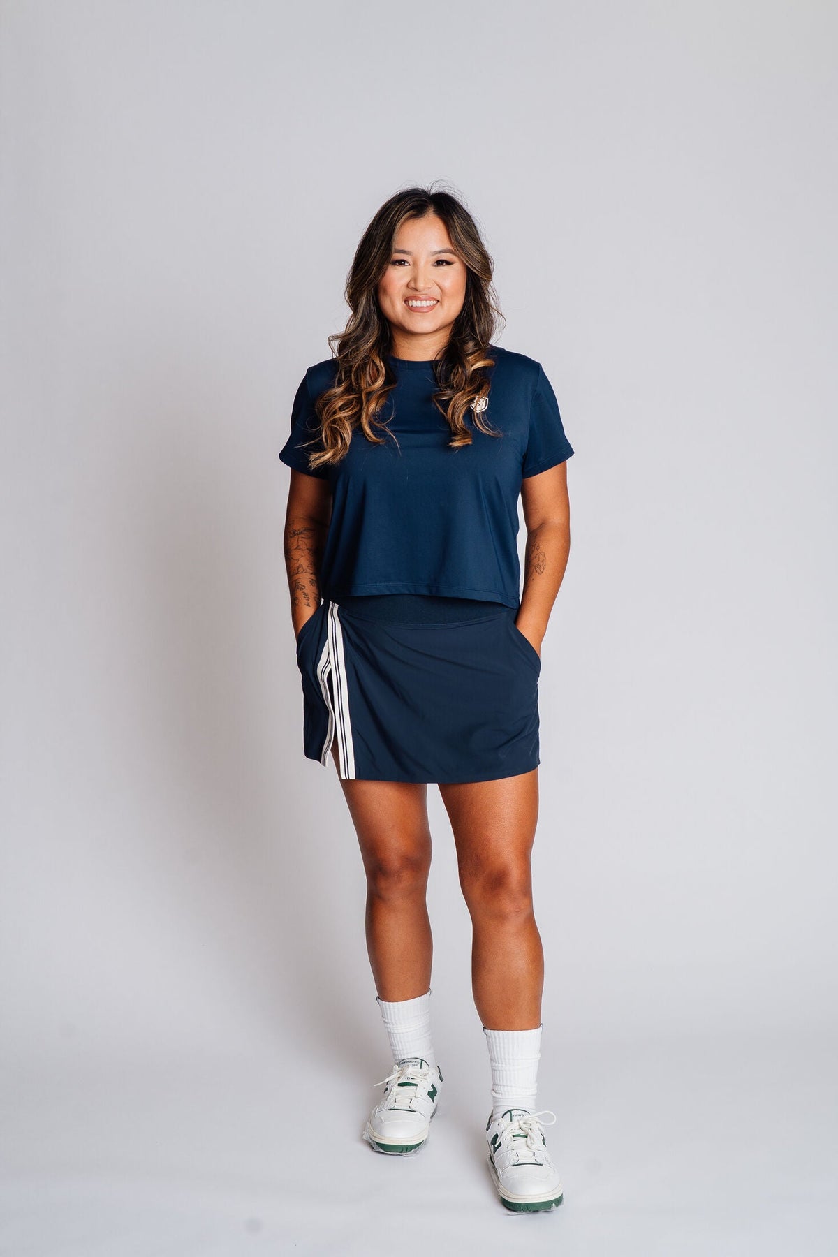The Scord OK But First Golf graphic tee, a women's golf t-shirt — front view