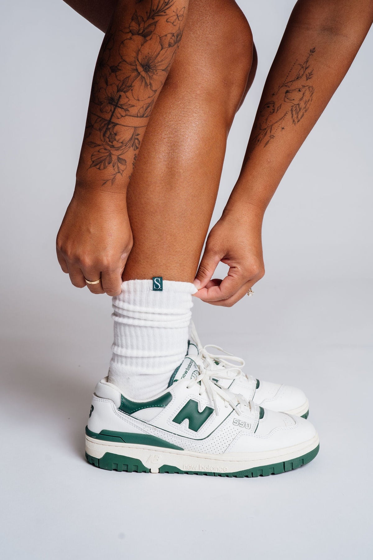Scord Crew Socks, women's ribbed golf crew socks — detail view